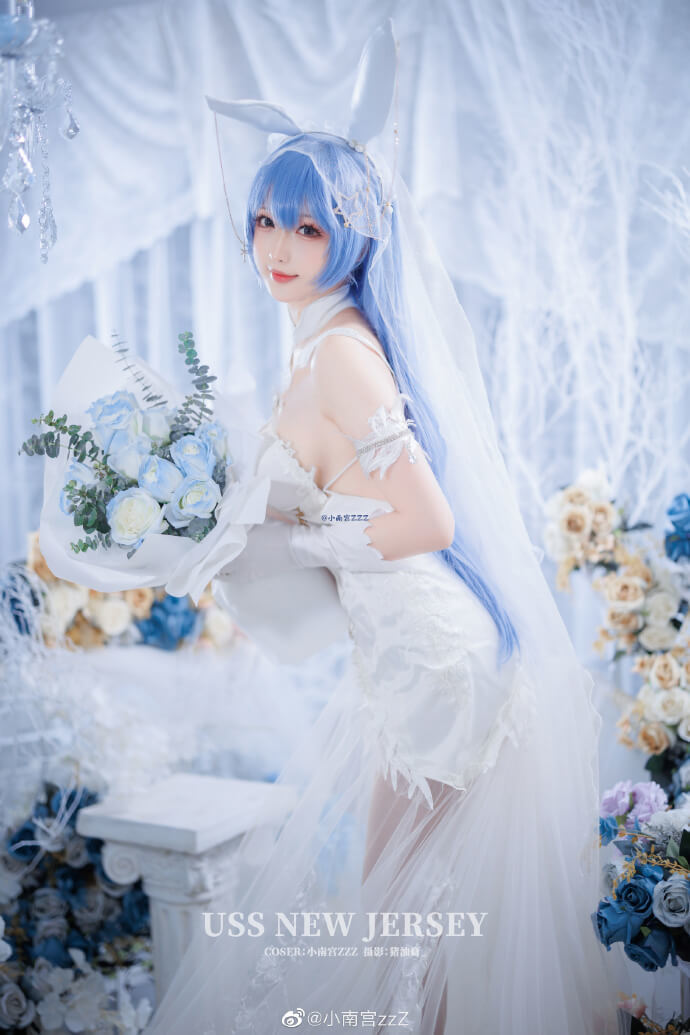 Cosplay：碧蓝航线新泽西(花园)cos 白雪之仪花嫁 @小南宫zzZ