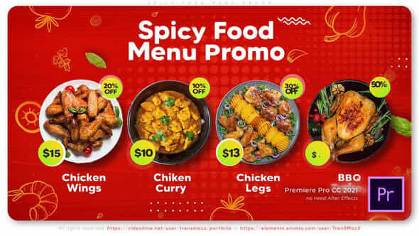 Spicy Food Menu - VideoHive 38947049