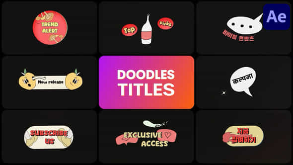 Colorful Doodle Titles For After Effects - VideoHive 58454282