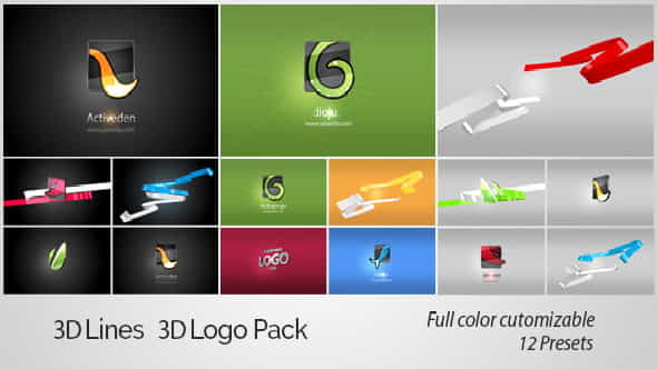 3D Lines 3D Logo Pack - VideoHive 4410126