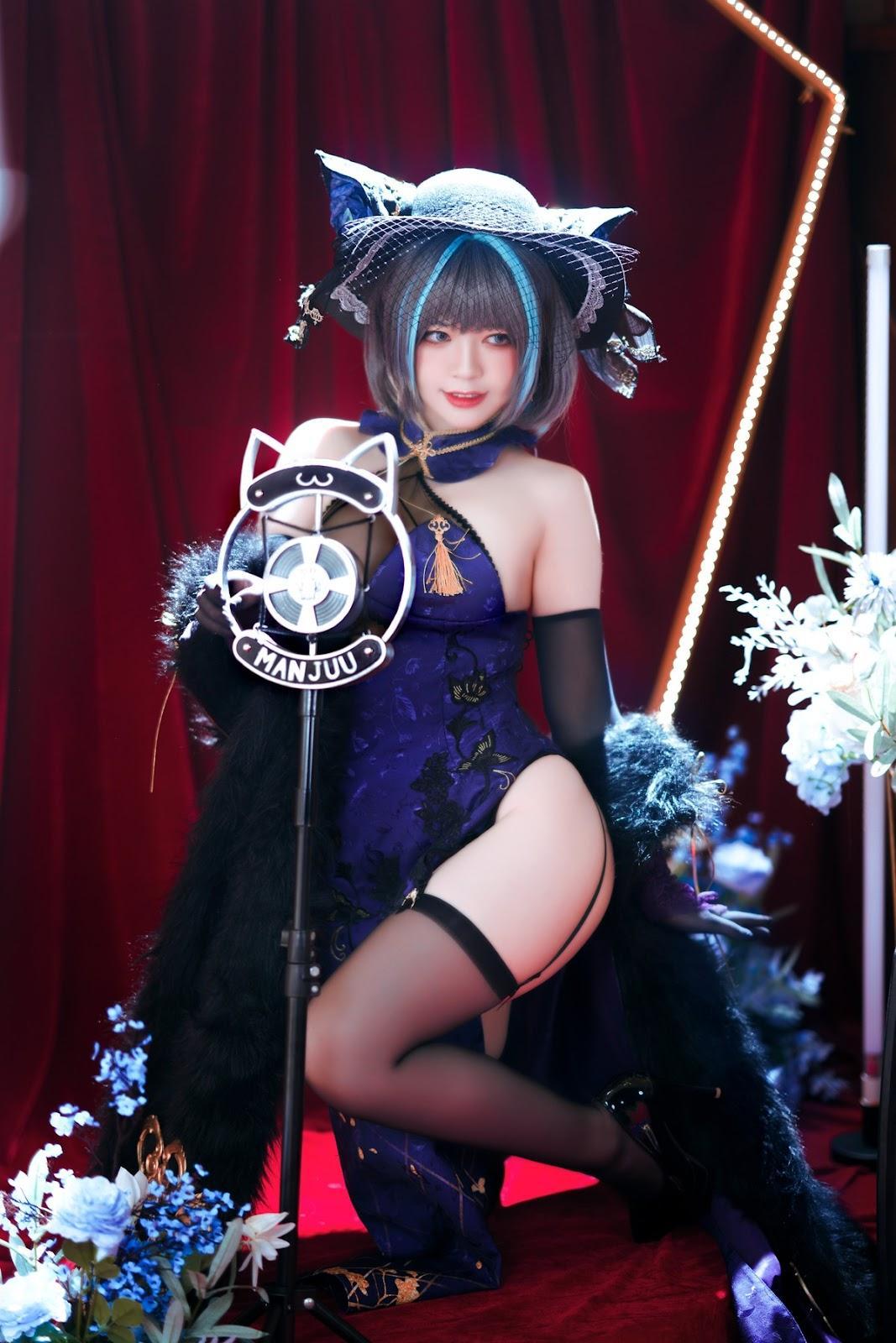 Cosplay 半半子 柴郡旗袍(21)