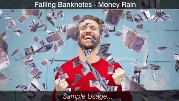 Money Rain Falling British Pounds - VideoHive 32495727