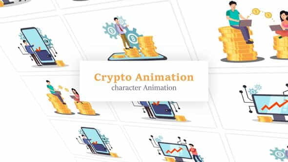 Cryptocurrency Scene Animation Pack - VideoHive 36080482