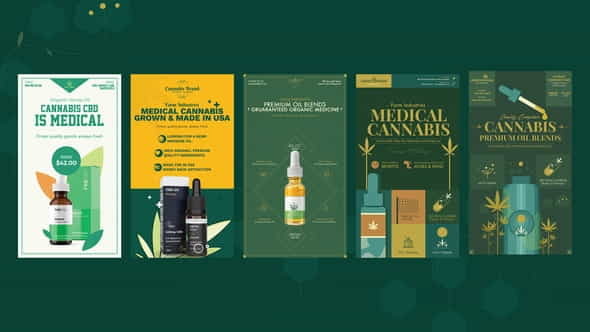 Cannabis Hemp Oil Products Instagram - VideoHive 32680512