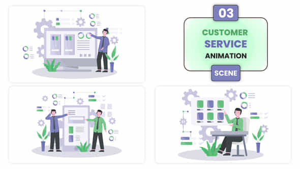 Customer Service Illustration Scene - VideoHive 52609877