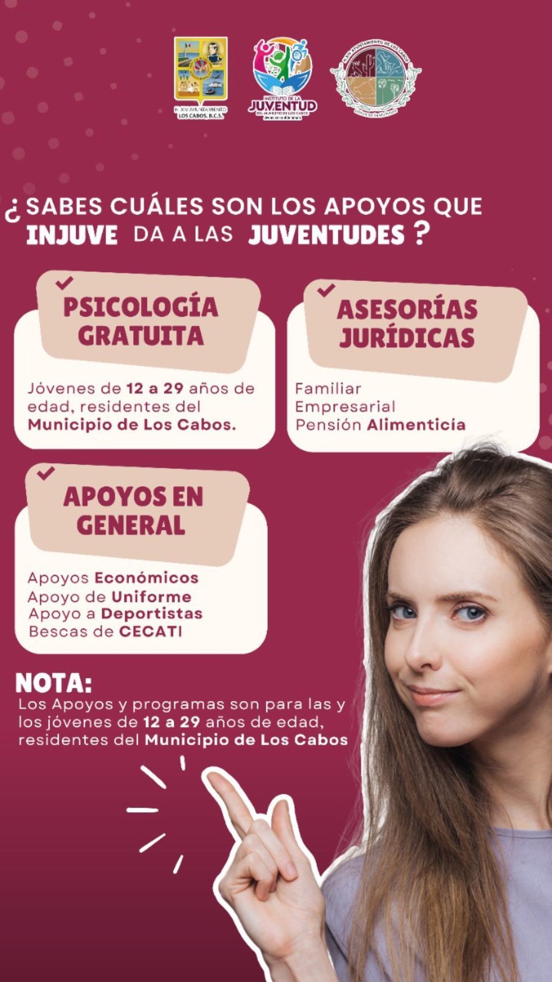 Conoce Los Apoyos Que El Injuve Los Cabos Otorga De Manera Gratuita A La Juventud Cabe A