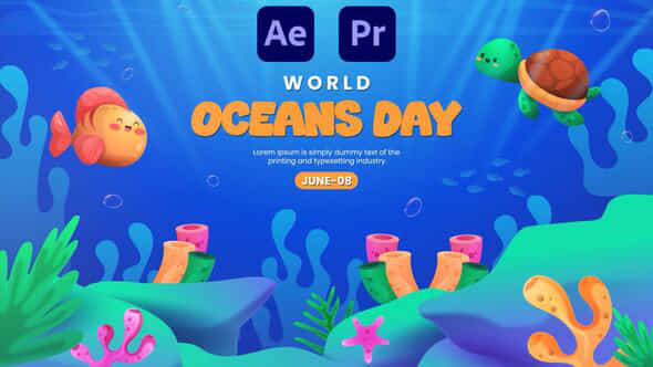 World Oceans Day Intro - VideoHive 57951020