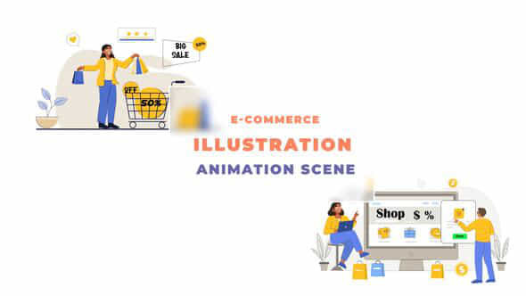 E-Commerce Animation Scene - VideoHive 43395926