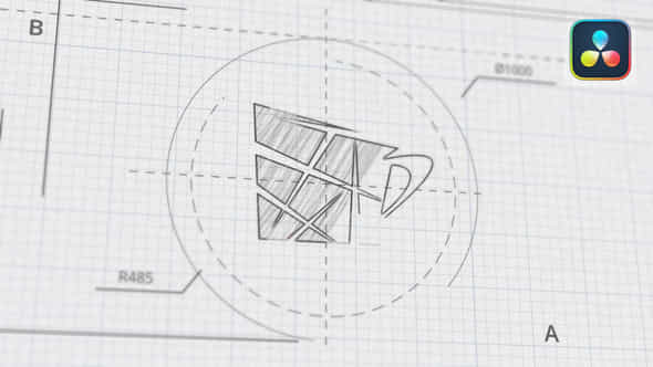 Technical Sketch Logo For Davinci Resolve - VideoHive 50847234