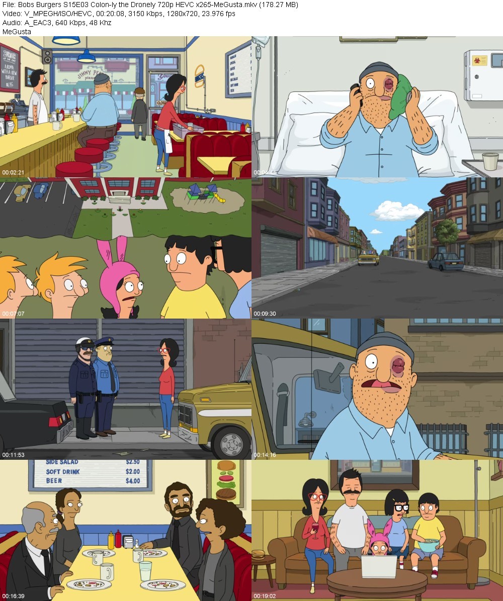 Bobs Burgers S15E03 Colon-ly the Dronely 720p HEVC x265-MeGusta