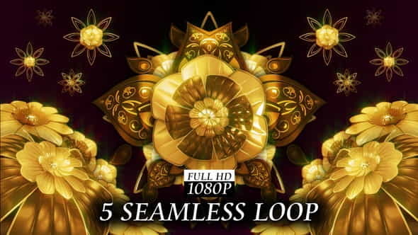 Gold Metal Flowers - VideoHive 24304096