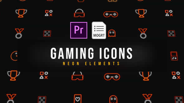 Gaming Neon Icons - VideoHive 39177622