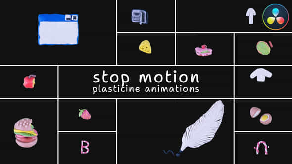 Stop Motion Plasticine Animations Davinci Resolve - VideoHive 53652401