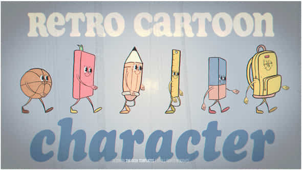 Retro Cartoon Character Back To School - VideoHive 56056972