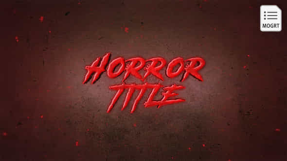 Horror Title - - VideoHive 28210343