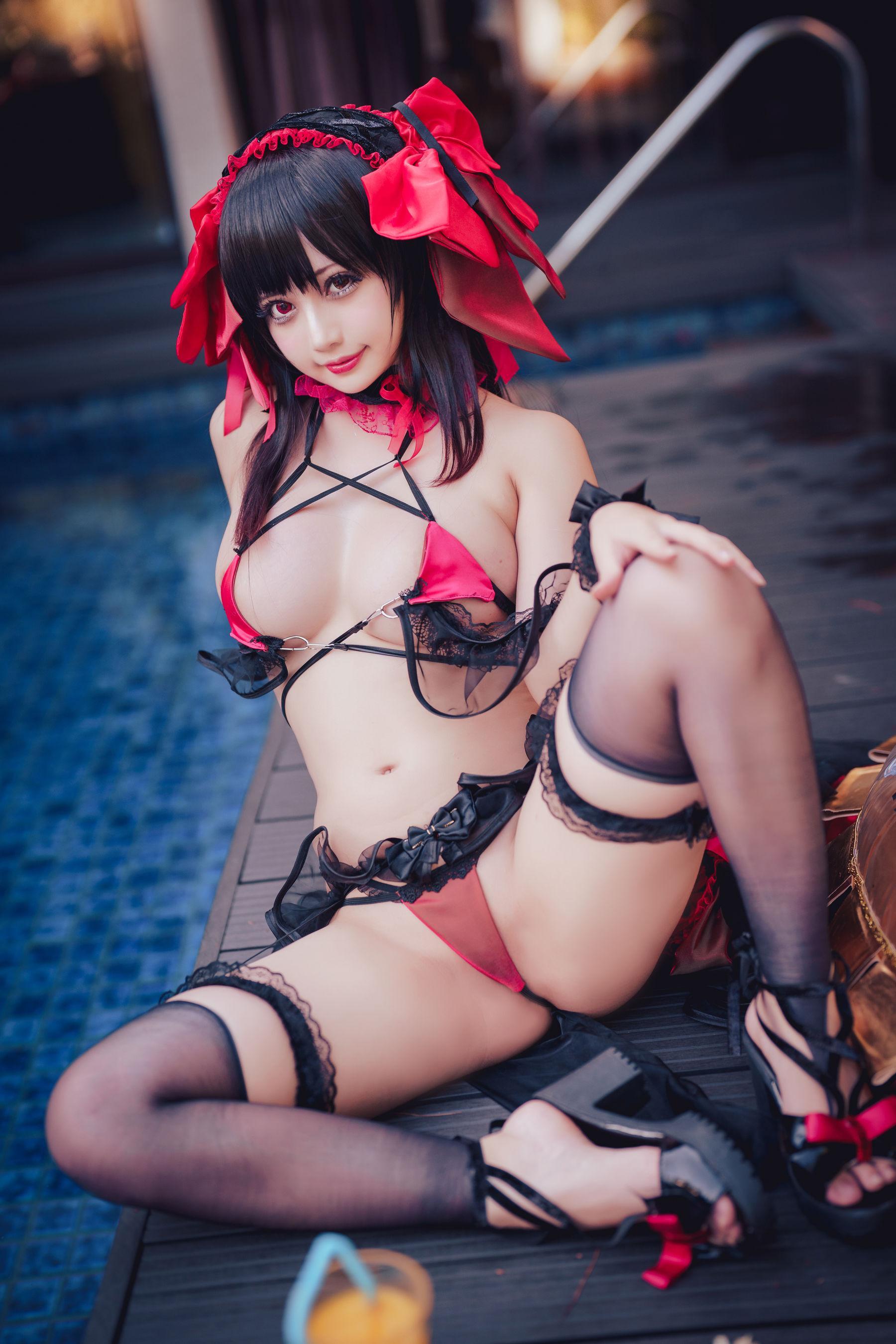 [网红COSER] 沖田凜花Rinka – Kurumi Tokisaki Swimsuit(15)