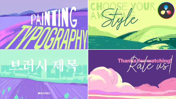 Hand Drawn Painting Typography For Davinci Resolve - VideoHive 50501199