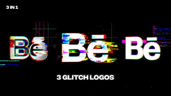 Glitch Logos | 3 in - VideoHive 35513411