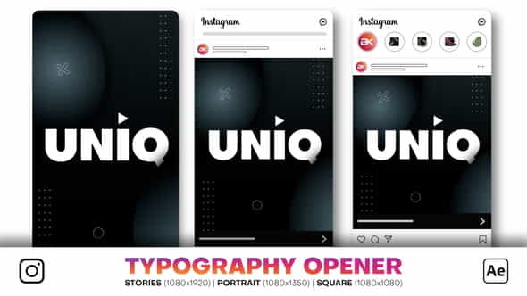 Instagram Typography Opener - VideoHive 34672257