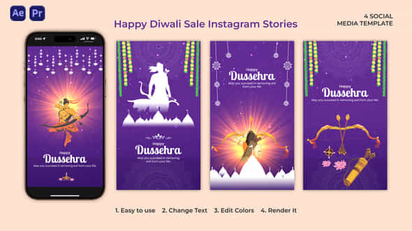 Happy Dussehra Instagram Stories - VideoHive 54328641