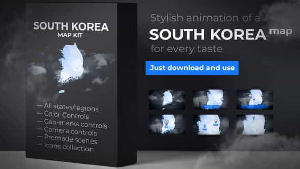 South Korea Map - Republic - VideoHive 24004039