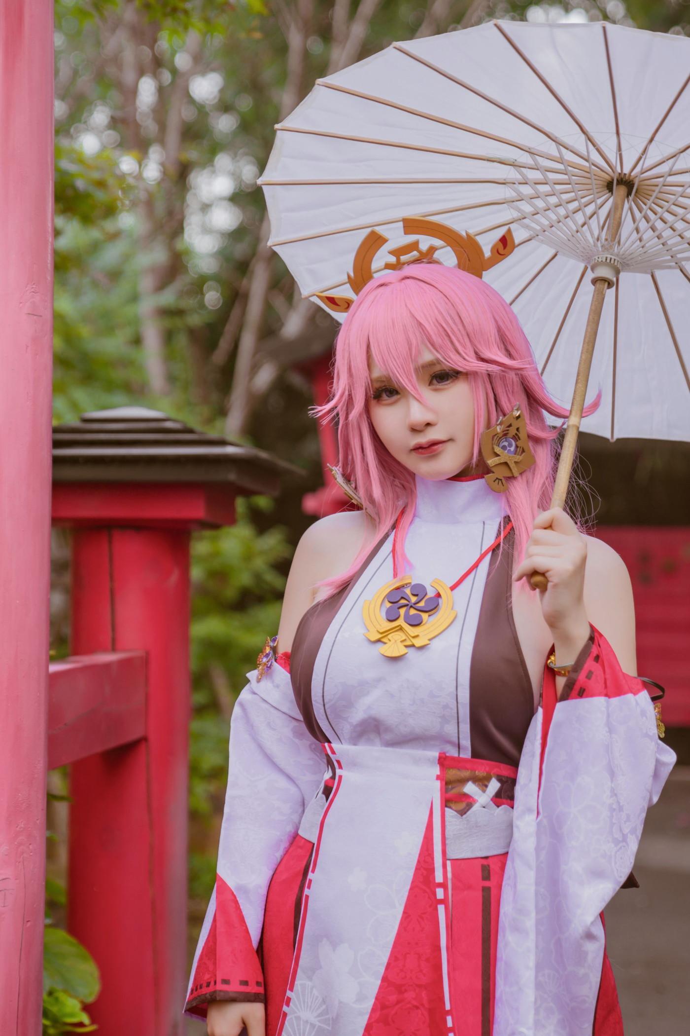 Cosplay 前羽_rr 原神 八重神子(21)