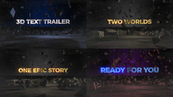 3D Texts Trailer With Explosion Shatter - VideoHive 49678799