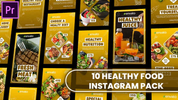 Healthy Food Instagram And Tiktok Story Reel Mogrt For Premier Pro - VideoHive 51516428