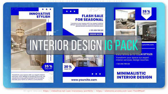 Interior Design Instagram 10 Pack - VideoHive 53974121