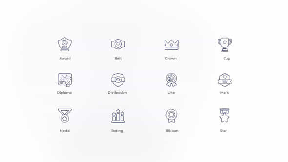Award- Outline Icons - VideoHive 46779932