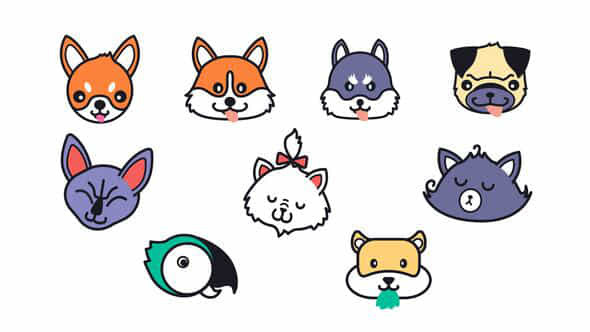 Animated Pet Icons - VideoHive 49001935