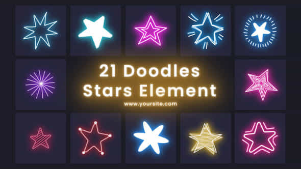 Doodles ColorfulStars 21 - VideoHive 43641700