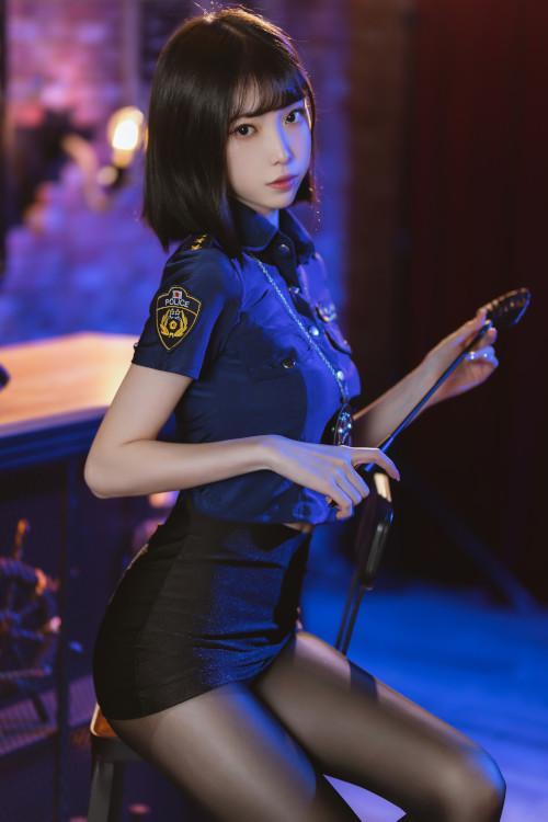 Cosplay 许岚LAN – 黑丝女警