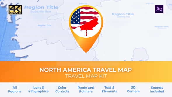 North America Map - North - VideoHive 30472683