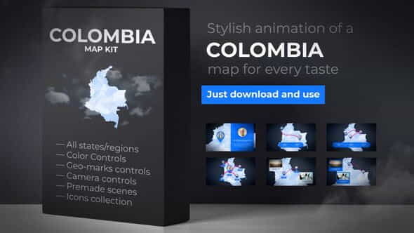 Colombia Map Animation- Republic of - VideoHive 25630440