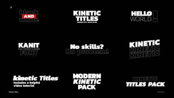 Kinetic Titles 60 After Effects - VideoHive 57241090