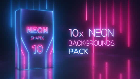 Cinematic Neon Frame Backgrounds Pack - VideoHive 32668689