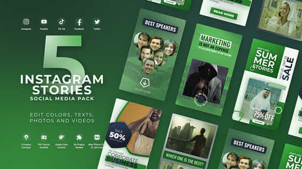 Instagram Vertical Reel Green - VideoHive 50489418