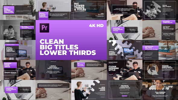 Clean Big Titles Lower Thirds - VideoHive 23792674