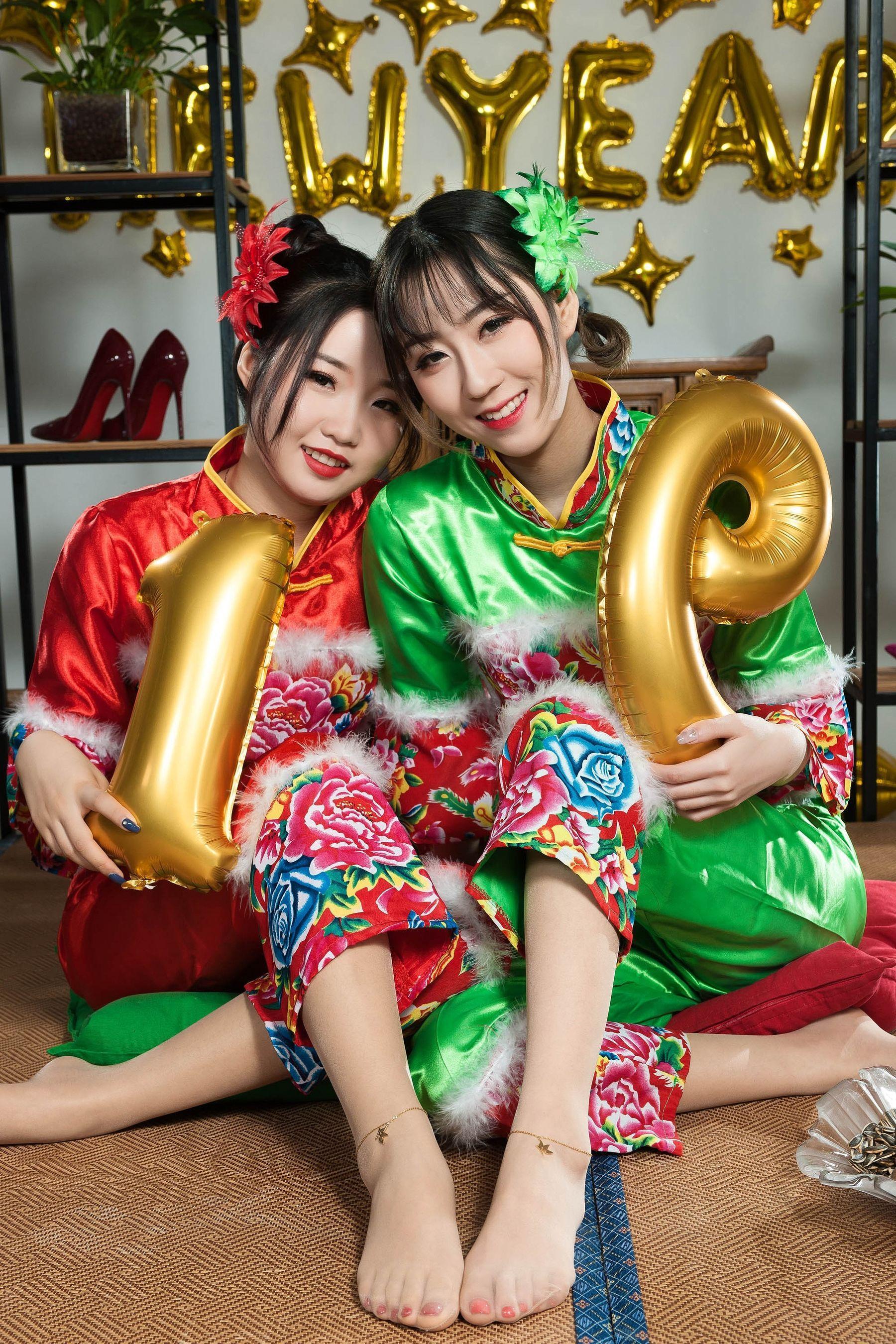 媛媛&鱼妹《新春丝足福利》 [丽柜Ligui] 网络丽人 写真集(36)