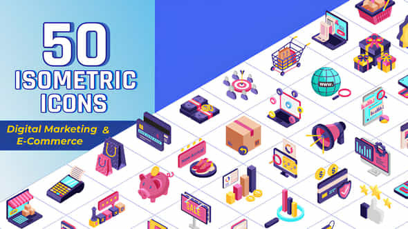 Isometric Icons Digital Marketing - VideoHive 57715001