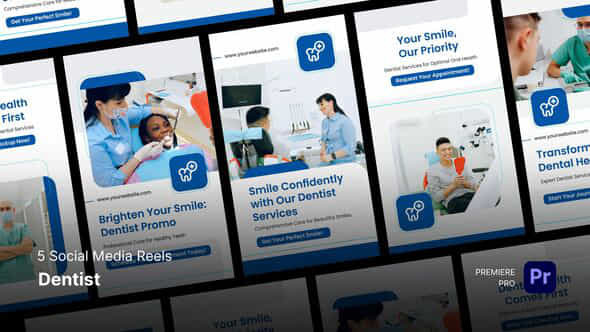 Social Media Reels Dentist Premiere Pro Templates - VideoHive 57109002