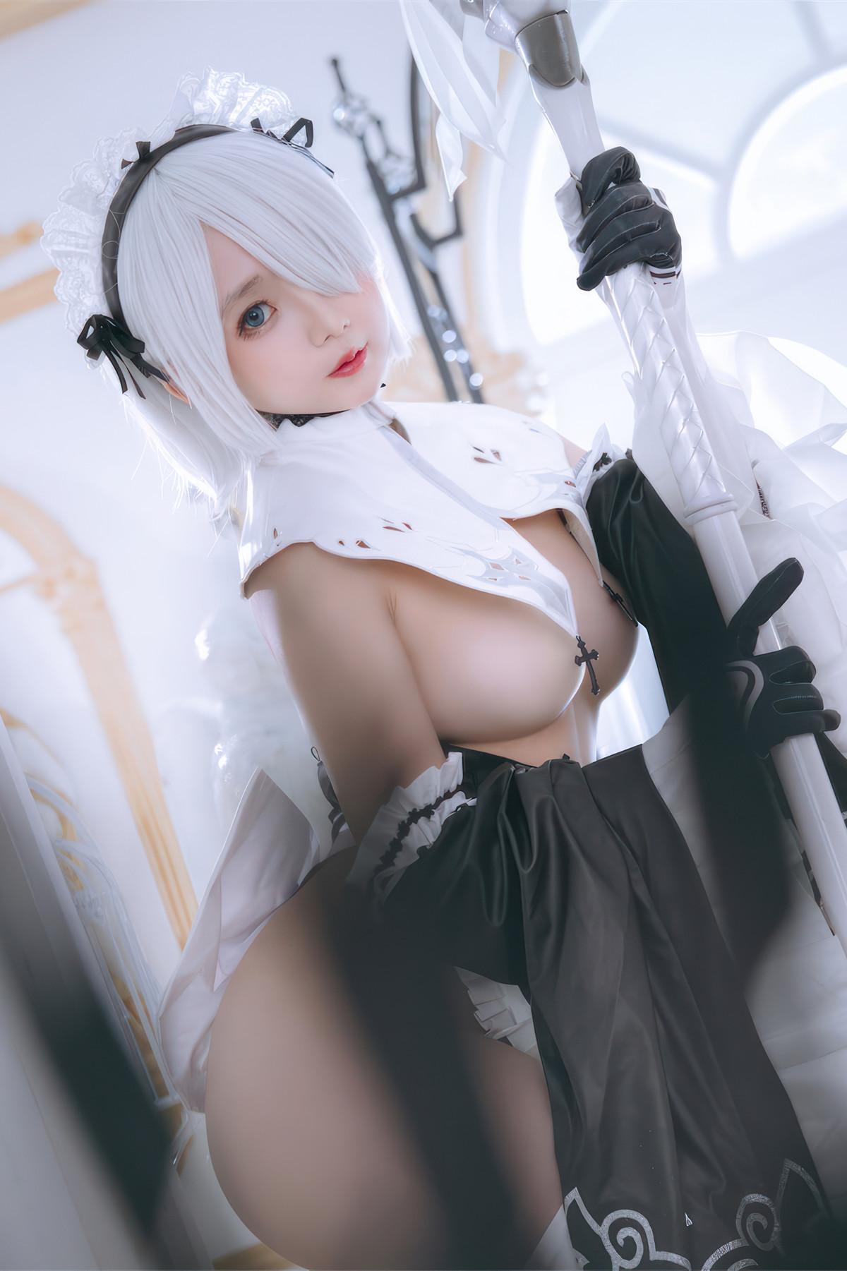 Cosplay Rinaijiao日奈娇 2B奶盖女仆 Set.01(20)