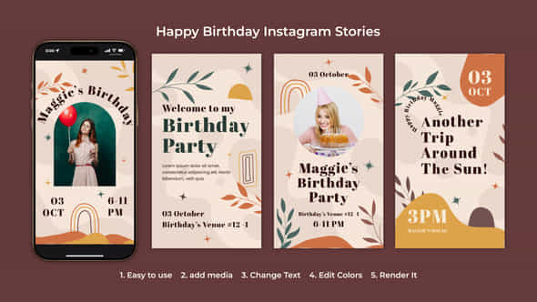 Happy Birthday Instagram Stories - VideoHive 54502026