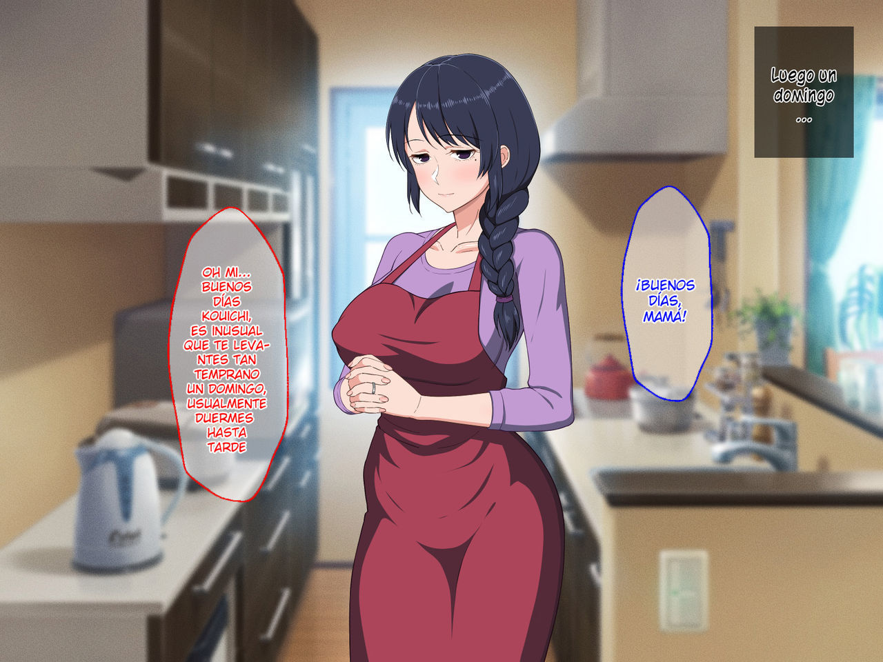 [Haruharutei] Sabishigari Bijin Haha wa Musuko to no Aiyoku Sex ni Oboreru [Spanish]
