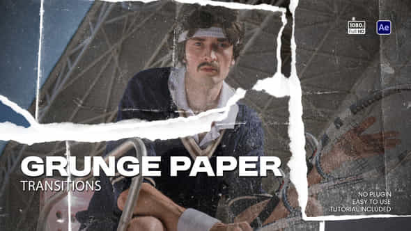 Grunge Paper Transitions - VideoHive 59325375