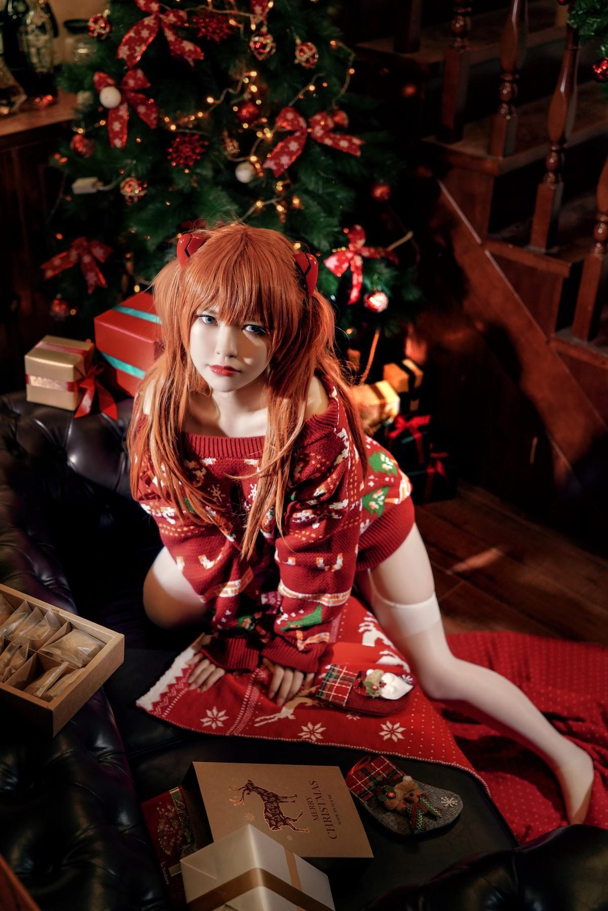 Cosplay 半半子 式波・ASUKA Christmas(18)