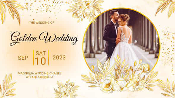 Golden Wedding Mogrt - VideoHive 47690215