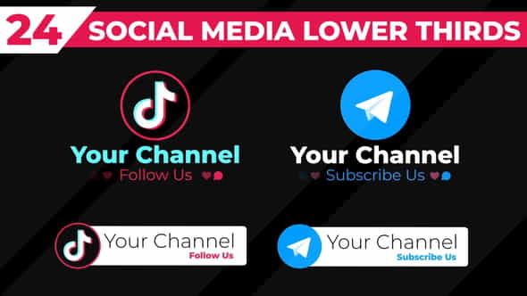 Social Media Lower Thirds - VideoHive 33777938