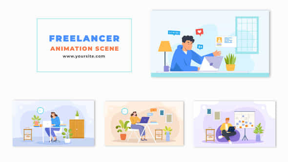 Freelancer Working from - VideoHive 48571386